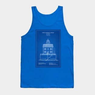 New London Ledge Lighthouse - Connecticut - AD Tank Top